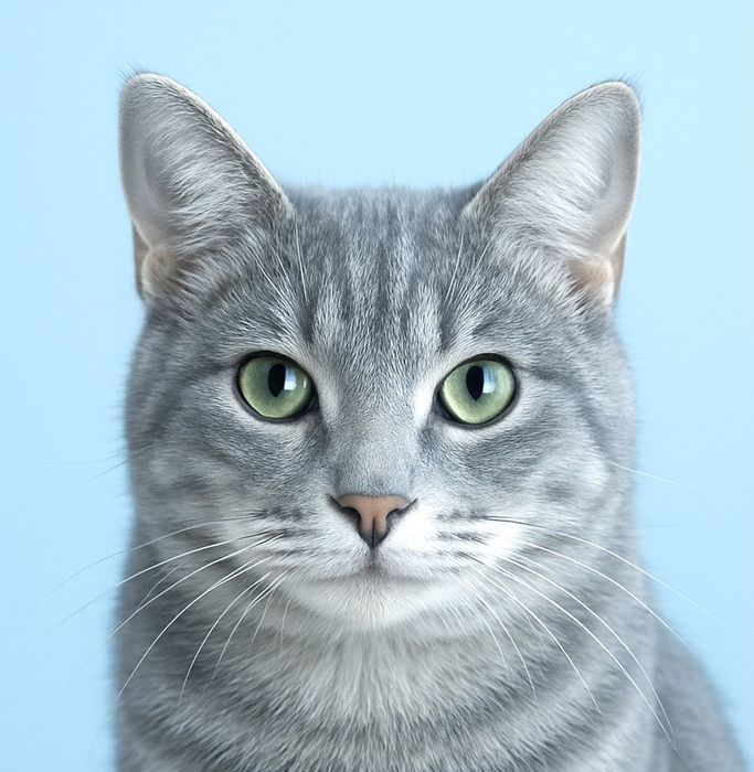 Красивый вискасный котик 10мес голубой серебристый табби метис породы