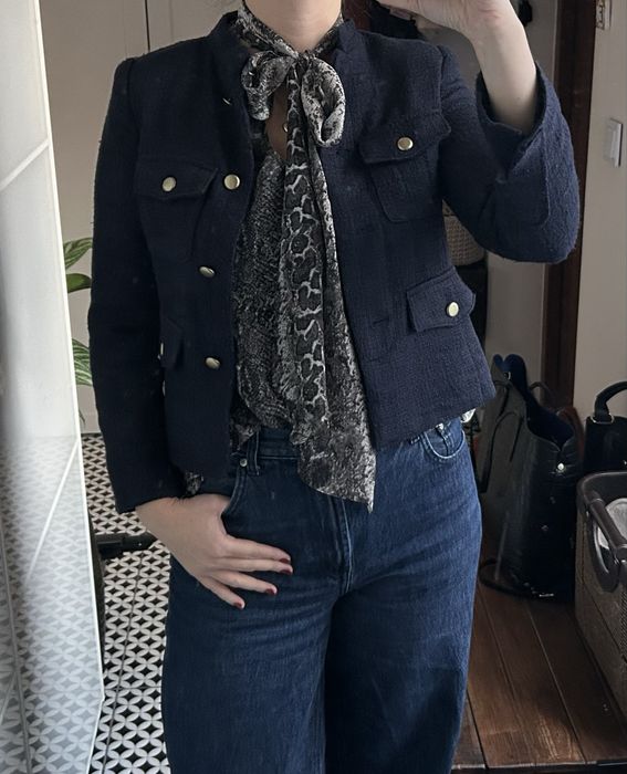 Marynarka Mango XS 34 granatowa