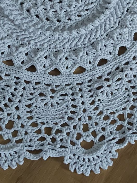 Dywan 160x240 handmade ze sznurka Boho na szydełku biały