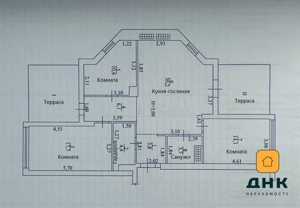 Аркадия /Французский Бульвар. ЖК Элегия парк. 2 Террасы.