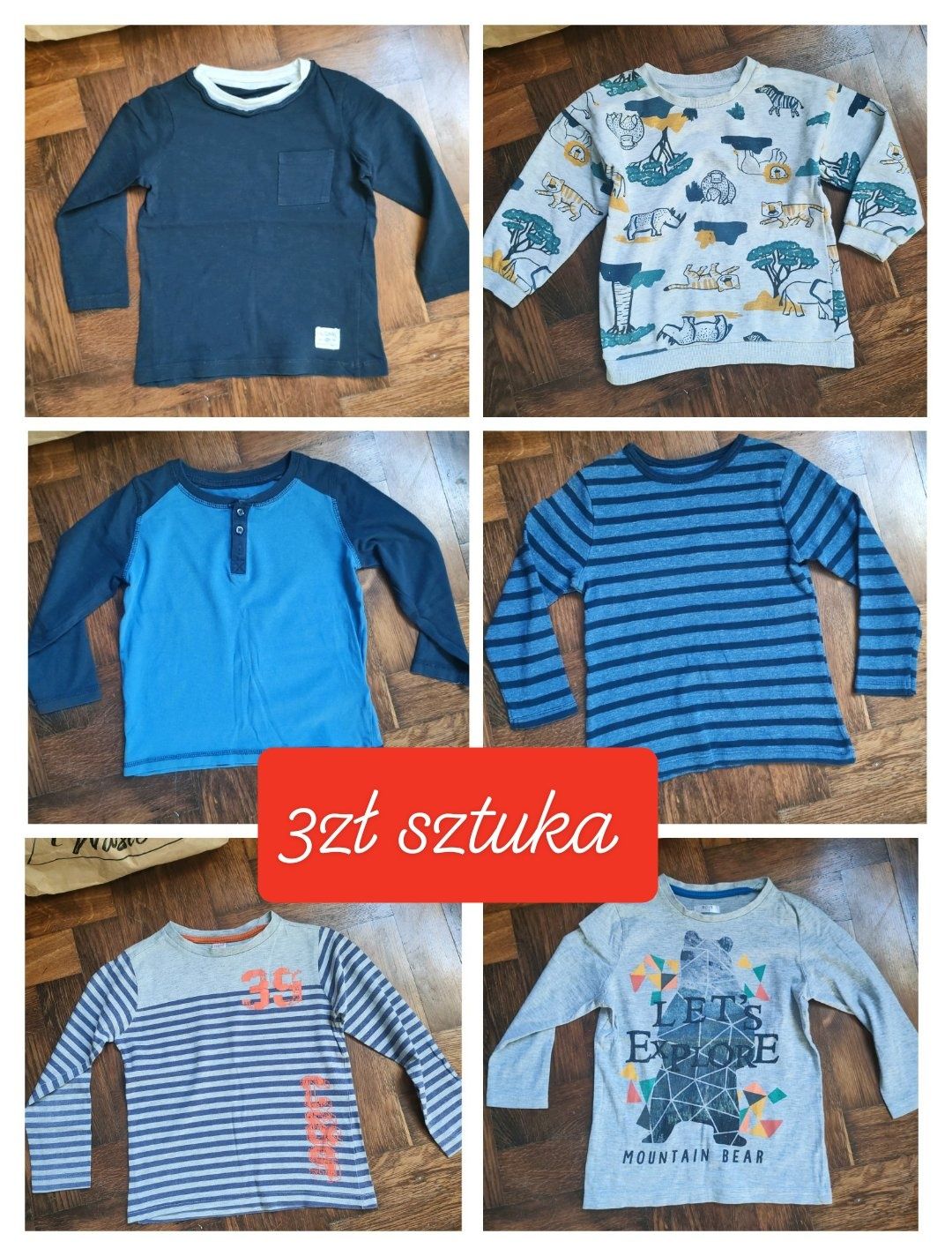 Paka ubrań koszulki z długim rękawem bluza dla 4/5 latka