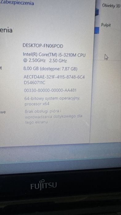 Fujitsu Ah532 i5 8gb 256ssd 15,6ledhd wifi dvd hdmi usb 3.0 Win10