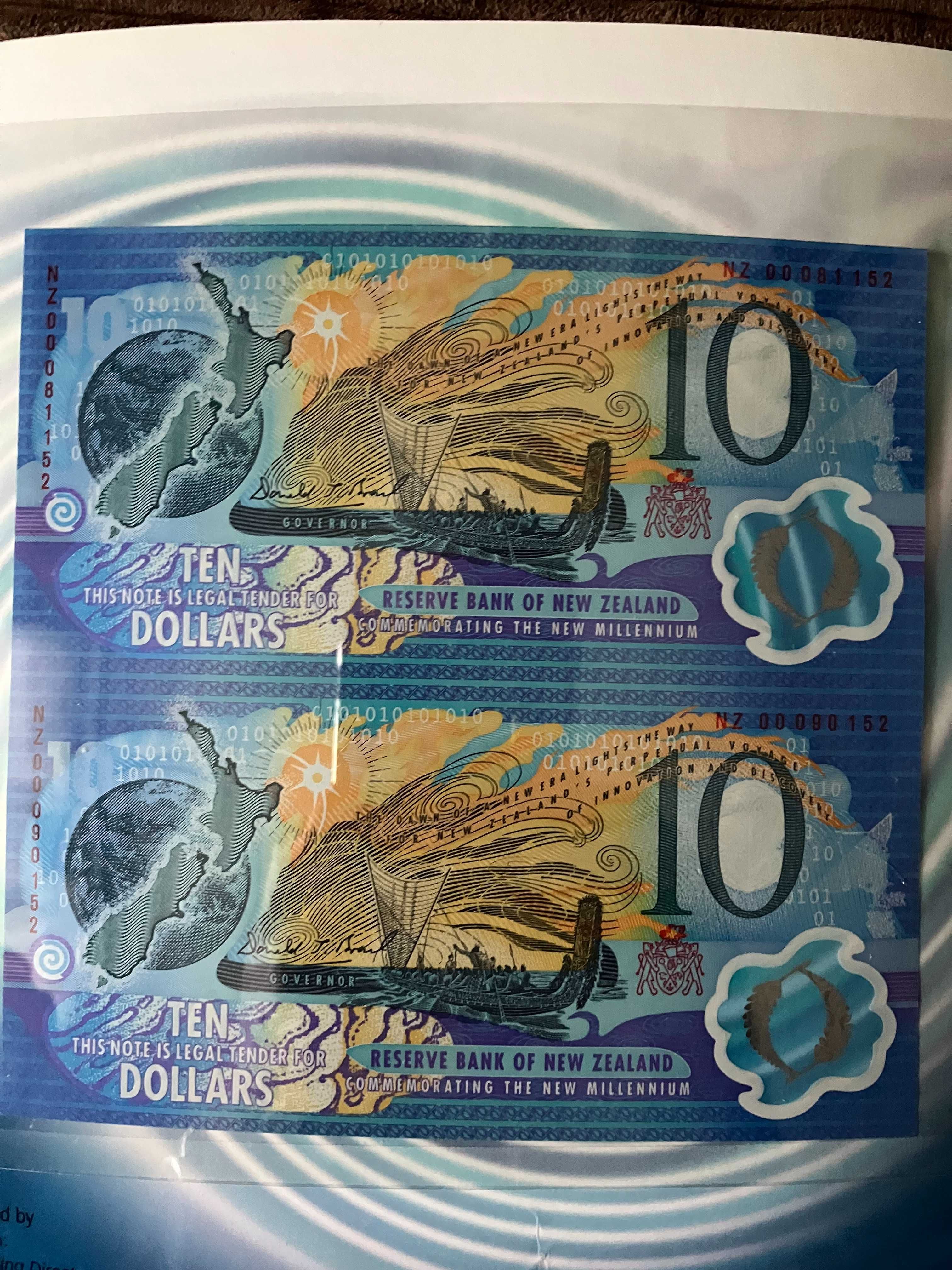 Banknot (para banknotów) 10 dolarów New Zeland