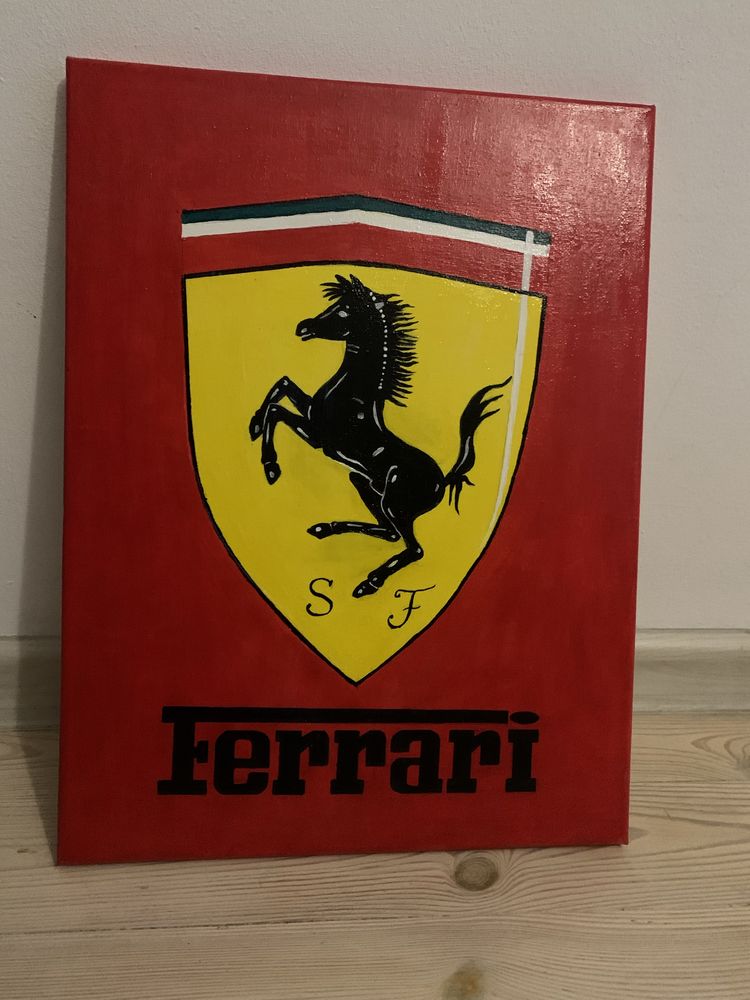 Obrazy 4 szt akwarela Ferrari