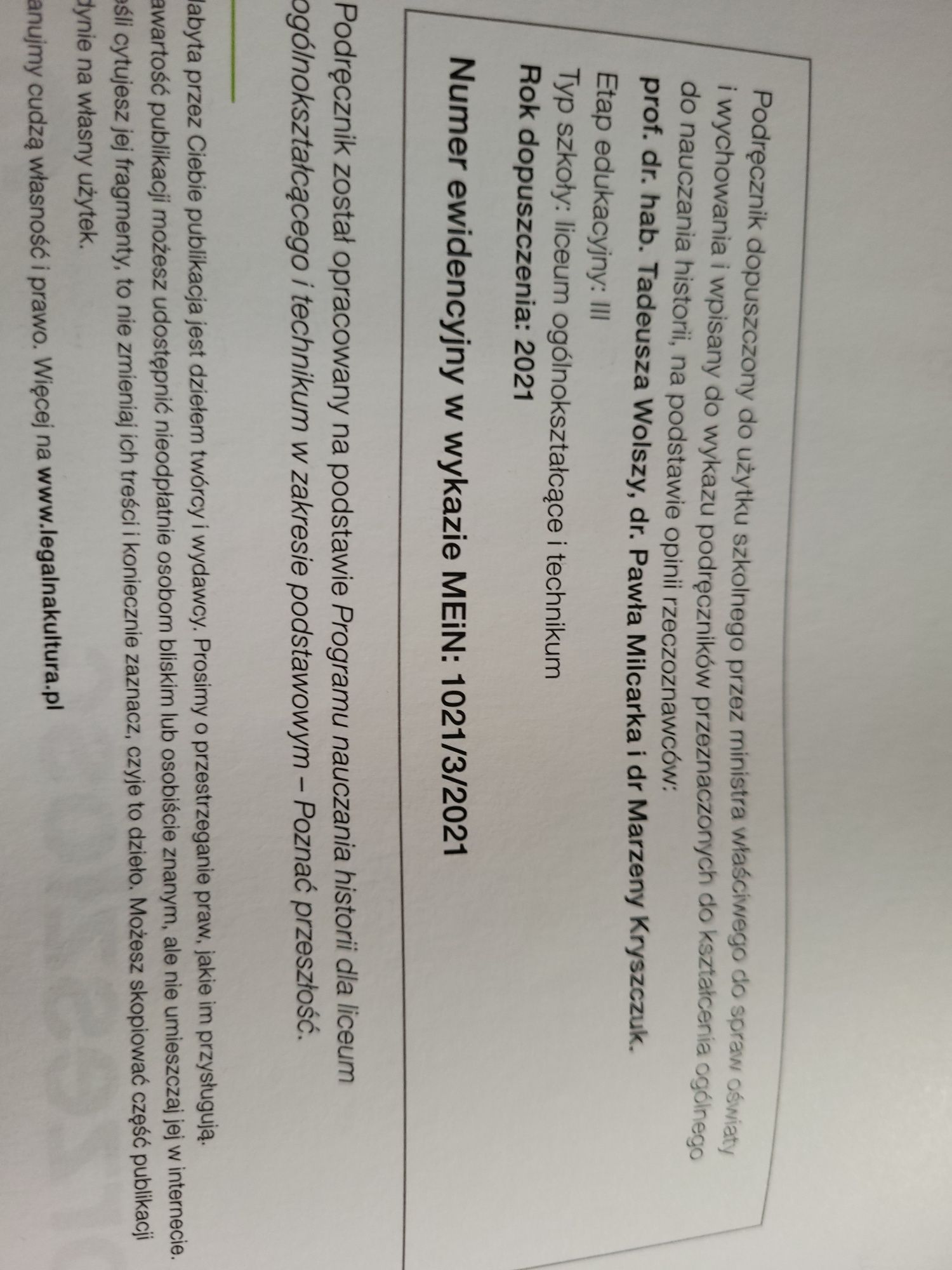 Podręcznik do historii Poznać przeszłość klasa 3