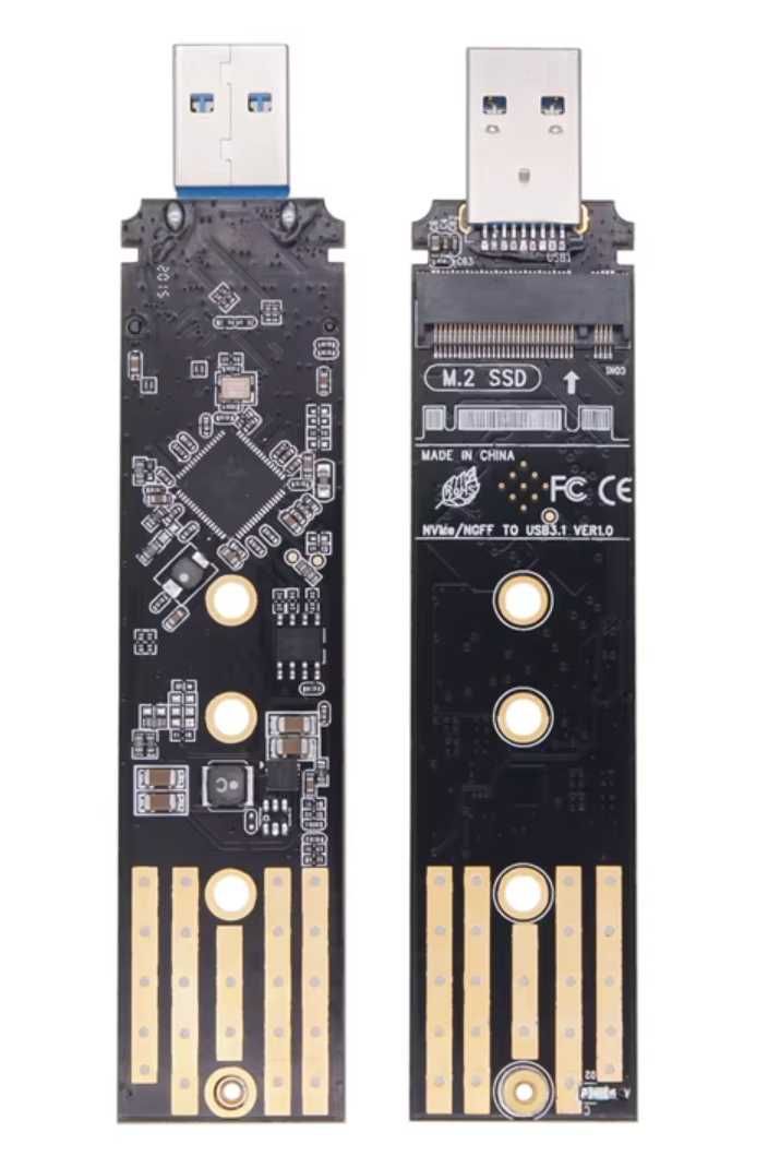 Адаптер для SSD USB3.1 M.2 двойной протокол NVME/NGFF RTL9210B 10Gbps