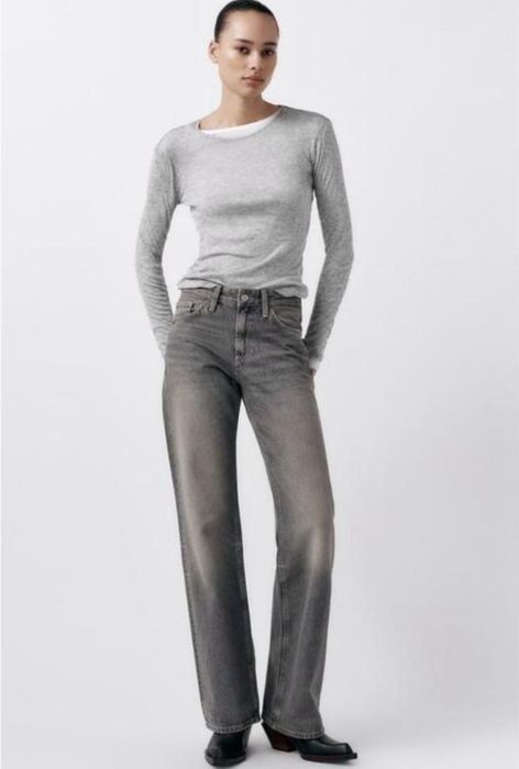 Джинси прямі сірі Zara