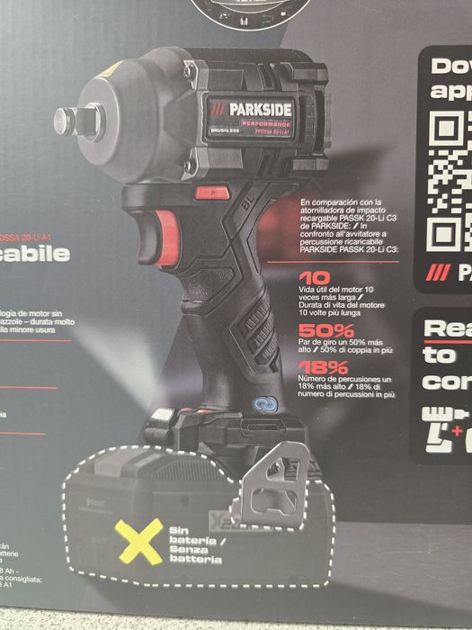 Aparafusadora impacto 20v parkside performance
