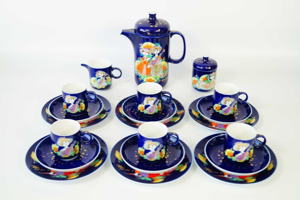 ROSENTHAL 1001 NOCY serwis kobaltowy kobalt kawa espresso