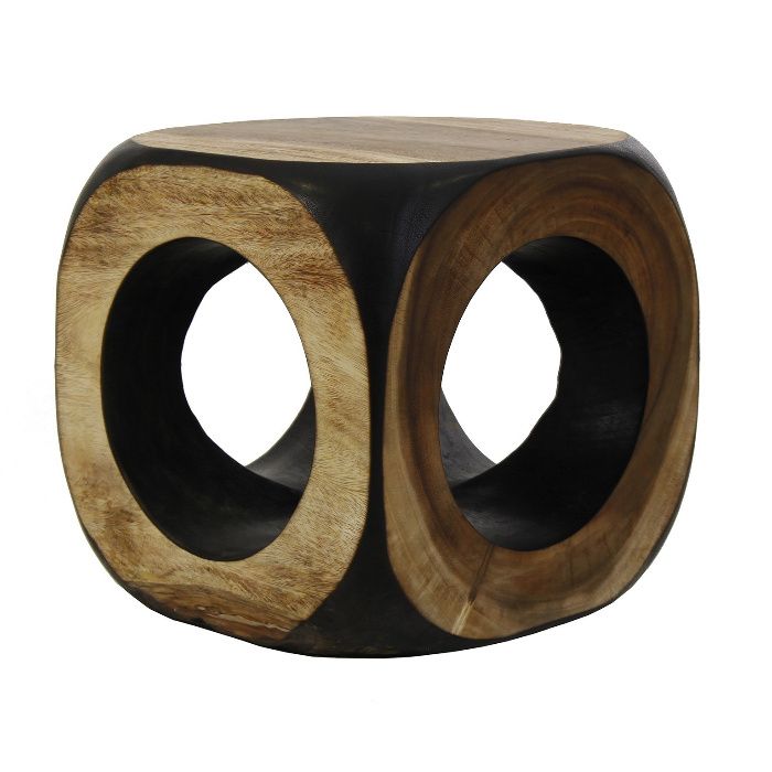 Mesa Apoio Redonda Madeira Teka Sidetable - by OVO Home Design