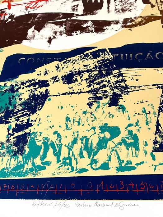 Serigrafia Gil Teixeira Lopes Prémio Nacional de Gravura 1976