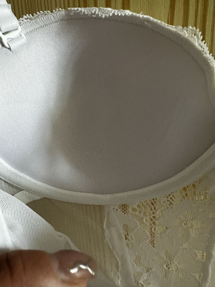 Кружевной боди белый h&m р.s