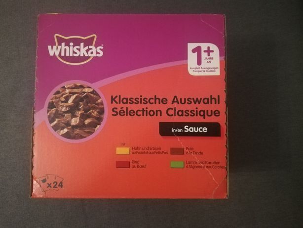 Whiskas 1+ klasyczne smaki 24 x 100 g, przesylka od 3 zl.