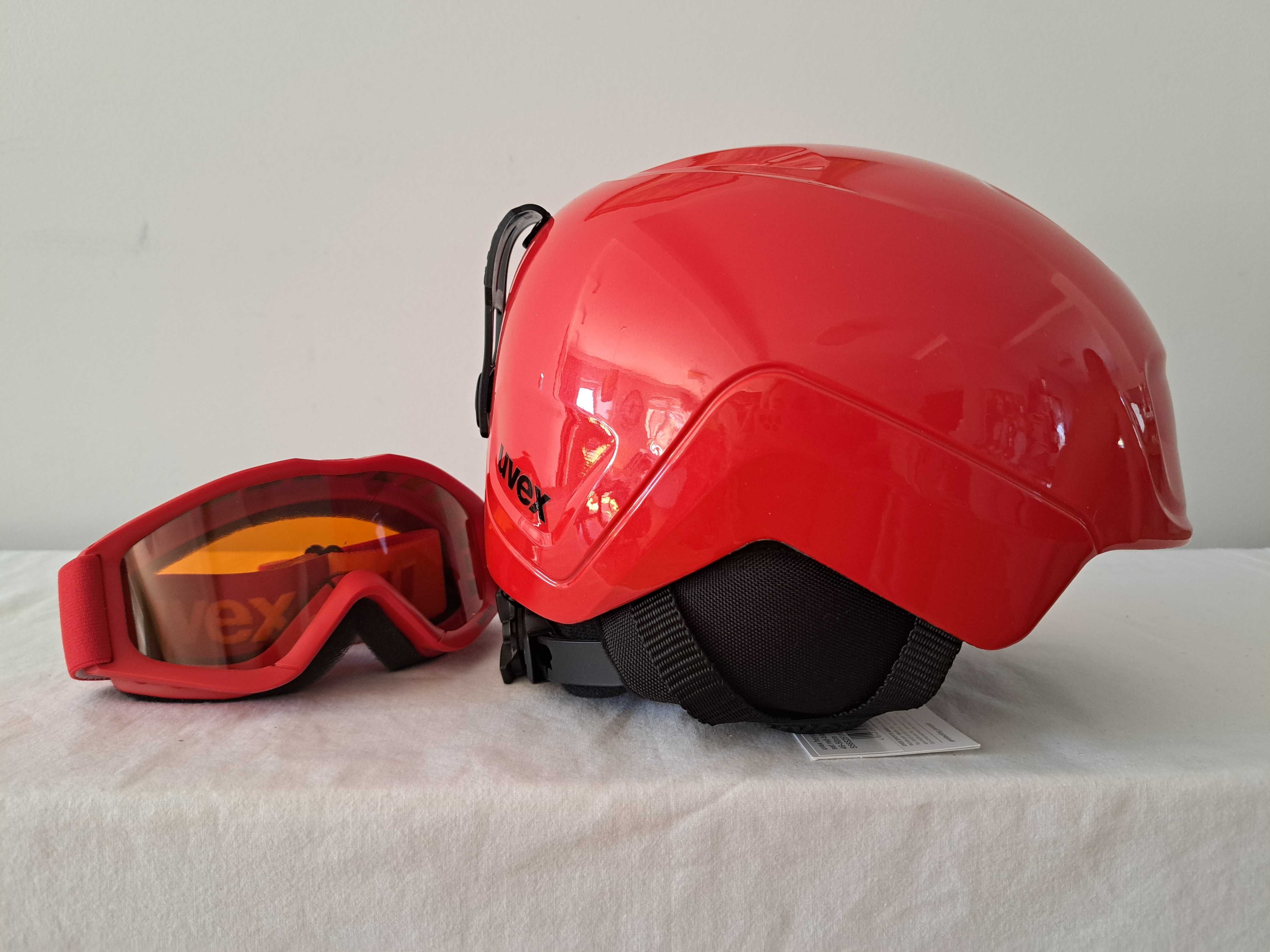 Kask narciarski dziecięcy Uvex Heyya Set Red Black Speedy XS 46-50cm