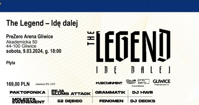 Dwa bilety na koncert The Legend Gliwice