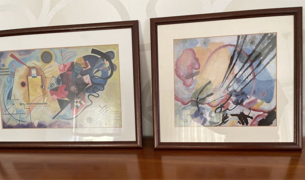 Quadros Kandinsky (reproduções) com moldura em madeira