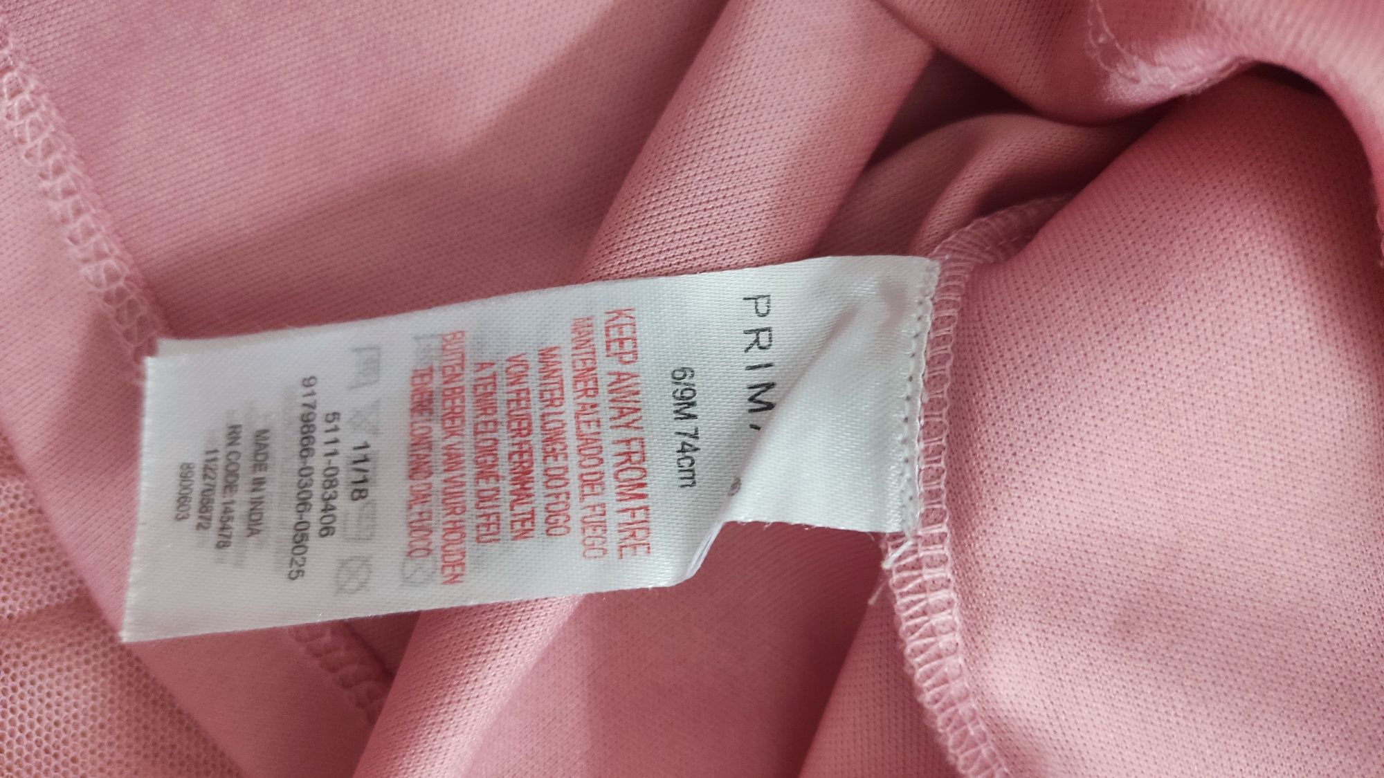 Przepiękna sukienka z haftami Primark, rozm. 74