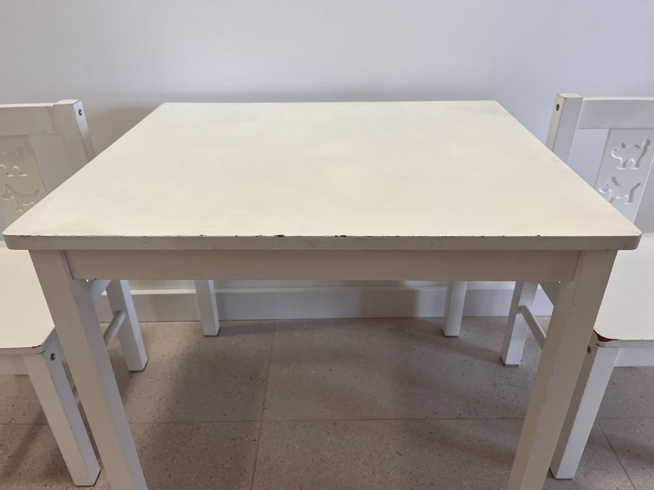 Stolik + 2 krzesełka białe dziecięce Ikea