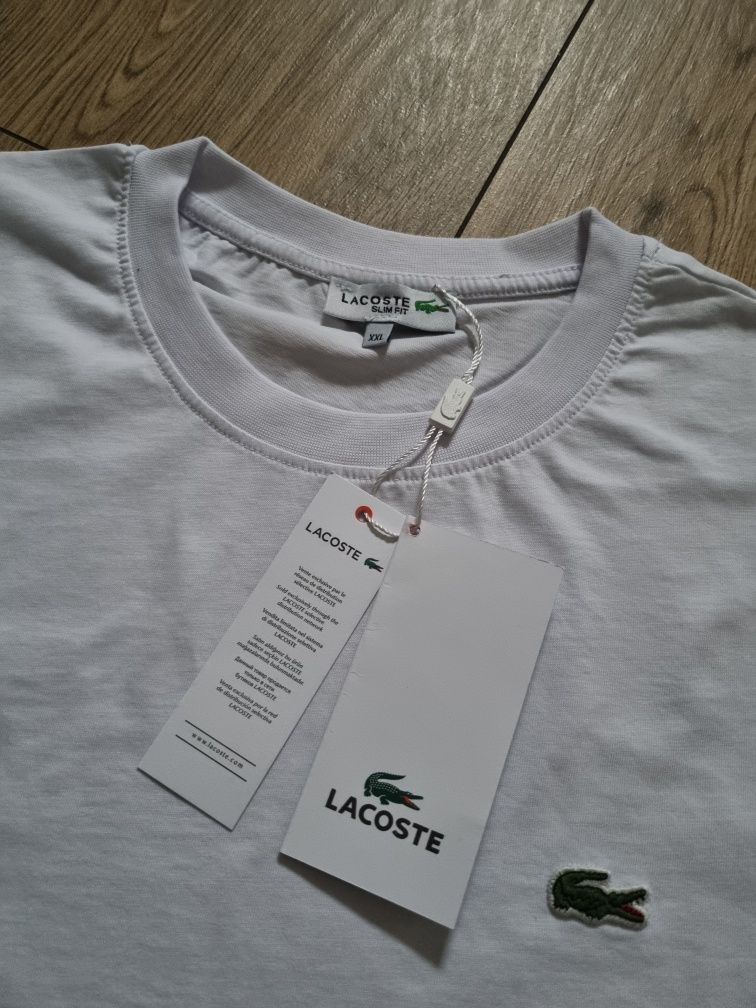 T-SHIRT męski biały Lacoste - Rozmiar XXL