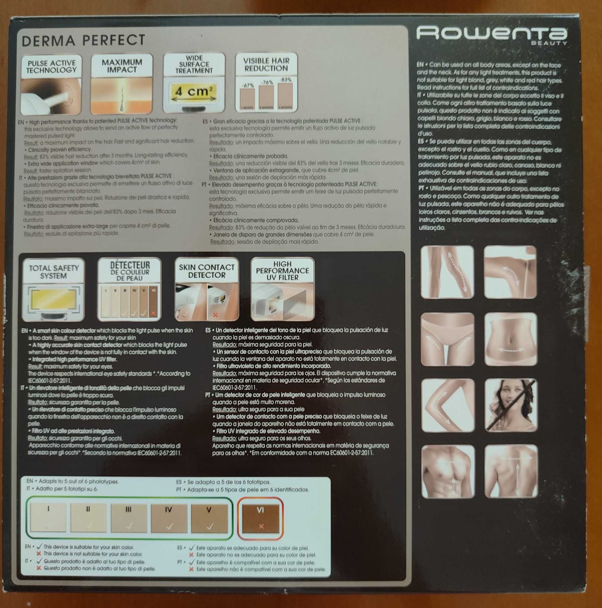 Depiladora Luz Pulsada Rowenta Derma Perfect