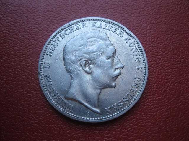 3 марки 1909 года, «А» Вильгельм II, Пруссия. Отличное состояние!