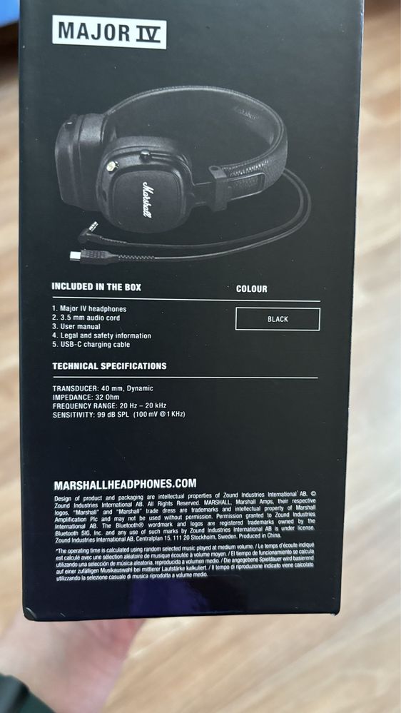 Навушники Marshall Major IV Bluetooth Black