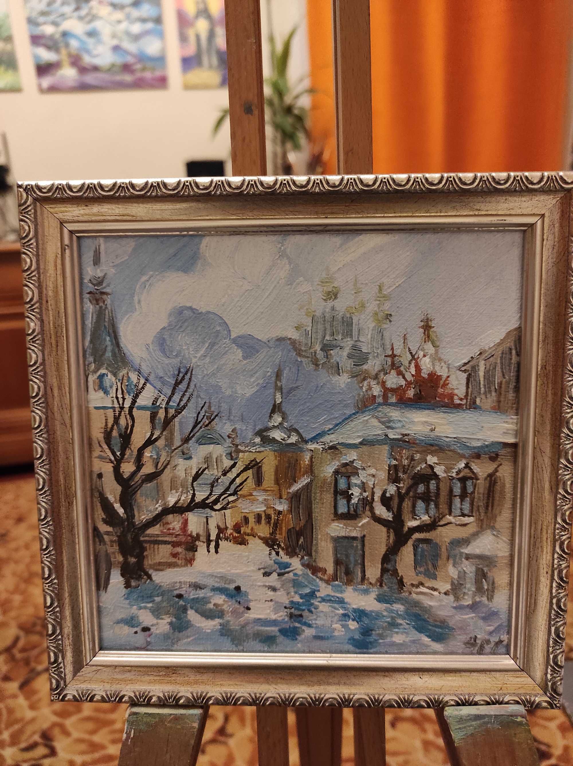 Картина Зима Киев Андреевский спуск