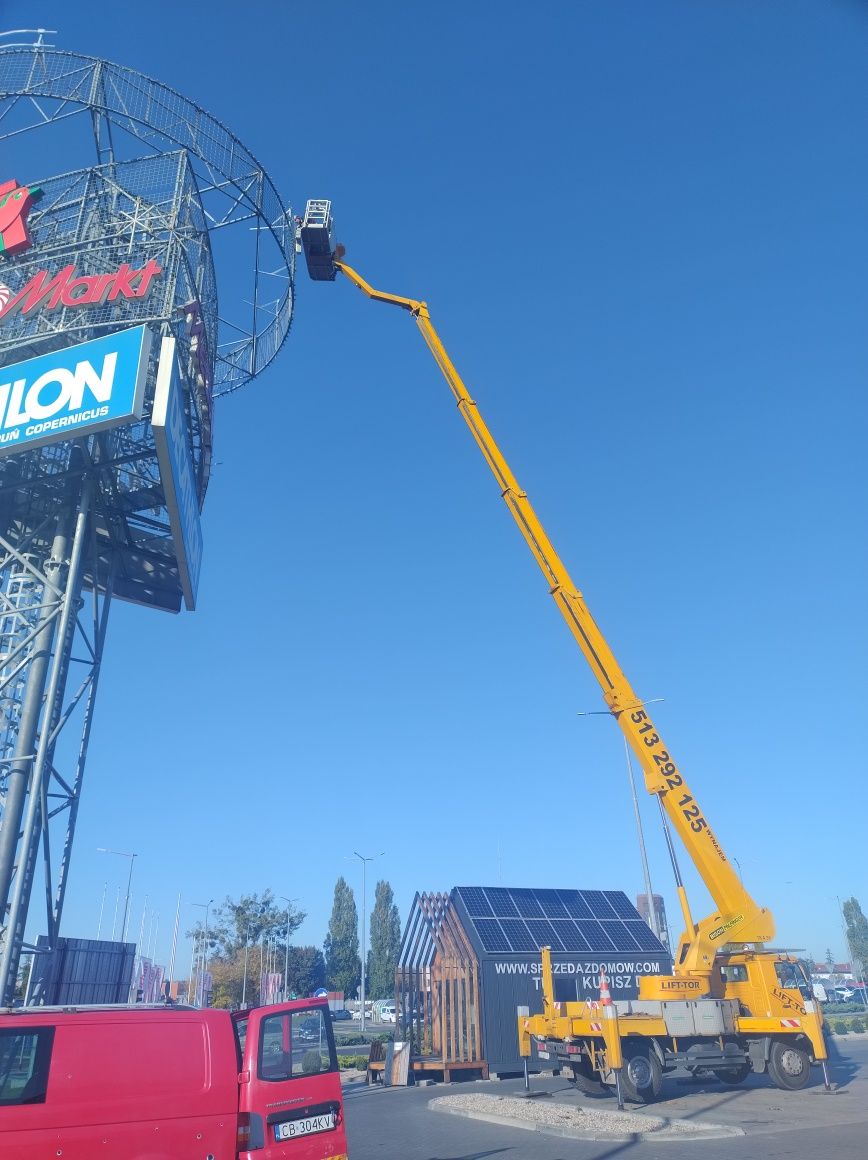 Podnośnik koszowy zwyżka wysięgnik 16m 18m 22m 27m 30m 35m całodobowo