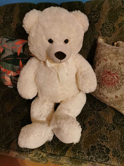 Smiki, Miś, maskotka, kremowa duży pluszak SMYK wys. około 80cm