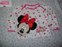 Bluzka Disney z Myszką Minni z długim rękawem 12-18 m-cy auk. 4B