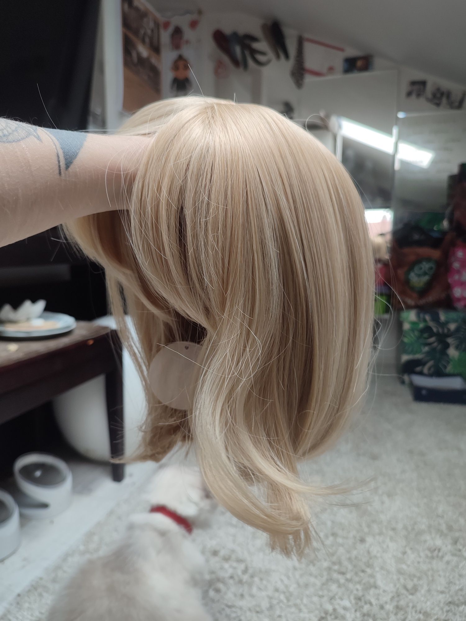 Peruka blond z grzywką bob WIG blonde cosplay