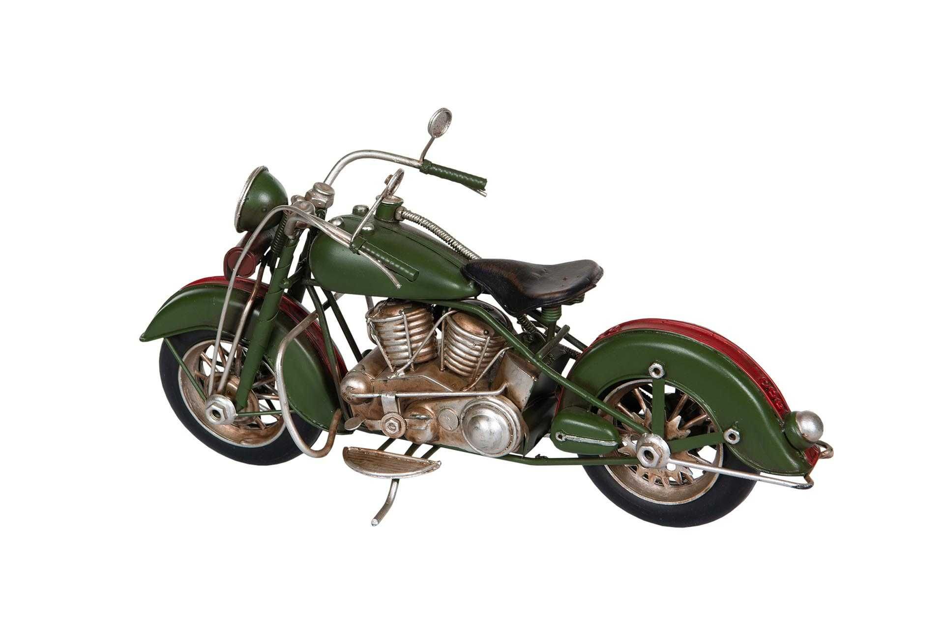 Motor motocykl metalowy zielony 14862