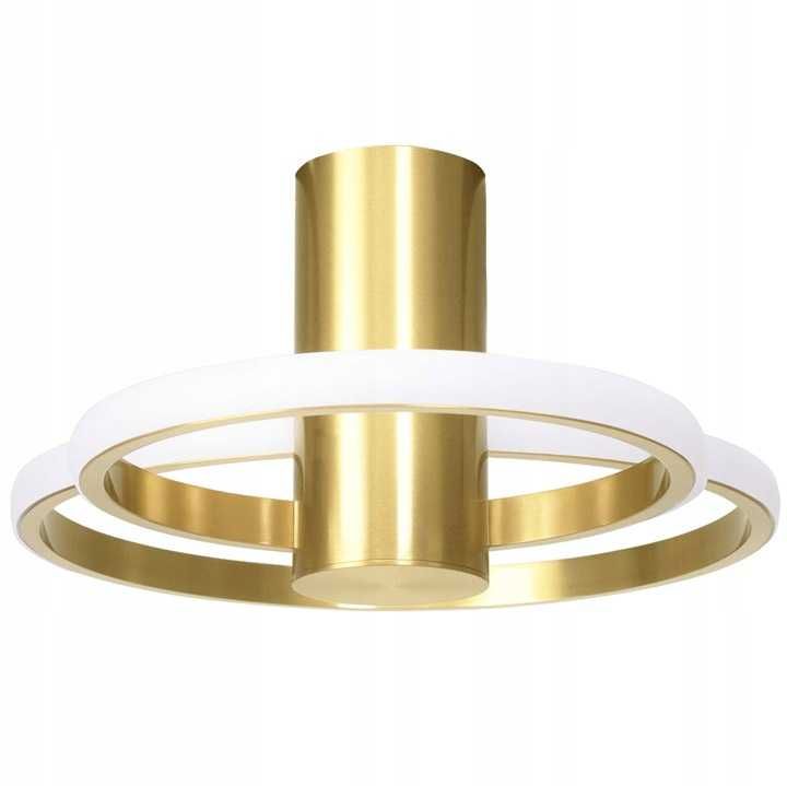 LAMPA SUFITOWA PLAFON metalowa złota ring led APP1402