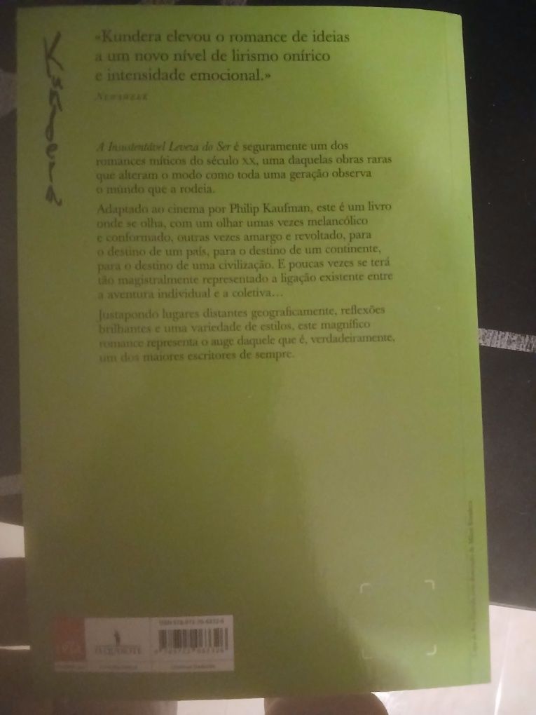 A insustentável leveza do ser, Milan Kundera