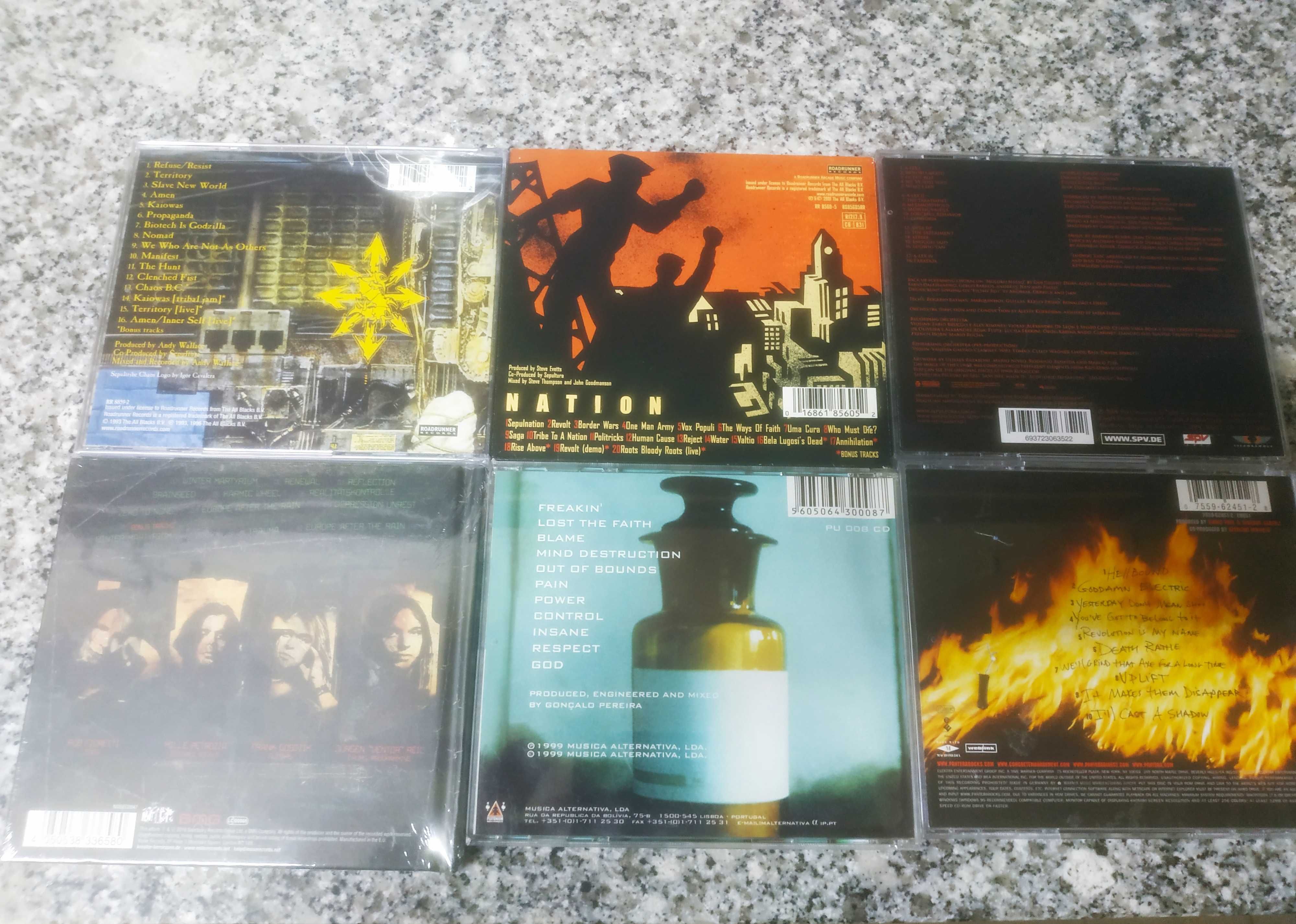 Vários CDs de Metal (Sepultura, Pantera, Gothic, Doom., etc)