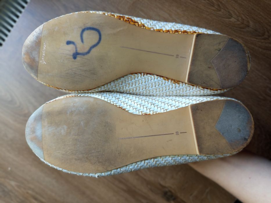 Baleriny damskie plecione brązowe r 39