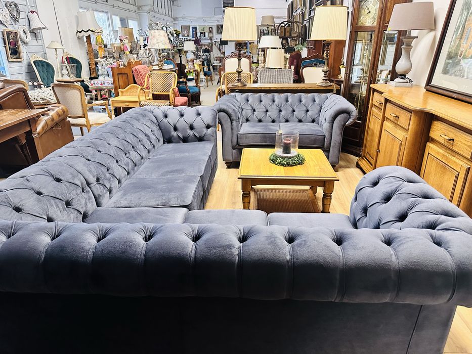 IDEALNY ZESTAW CHESTERFIELD - rogówka + sofa 2 osobowa :)