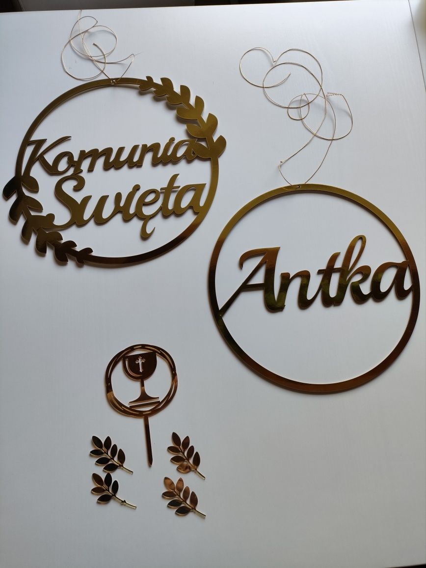 Komunia Święta Antka baner napis topper na tort