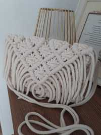 Torebka  handmade ze sznurka bawełnianego