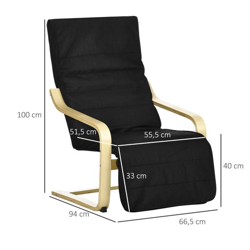 HOMCOM Fotel relaksacyjny, krzesło bujane, fotel do odpoczynku, fotel