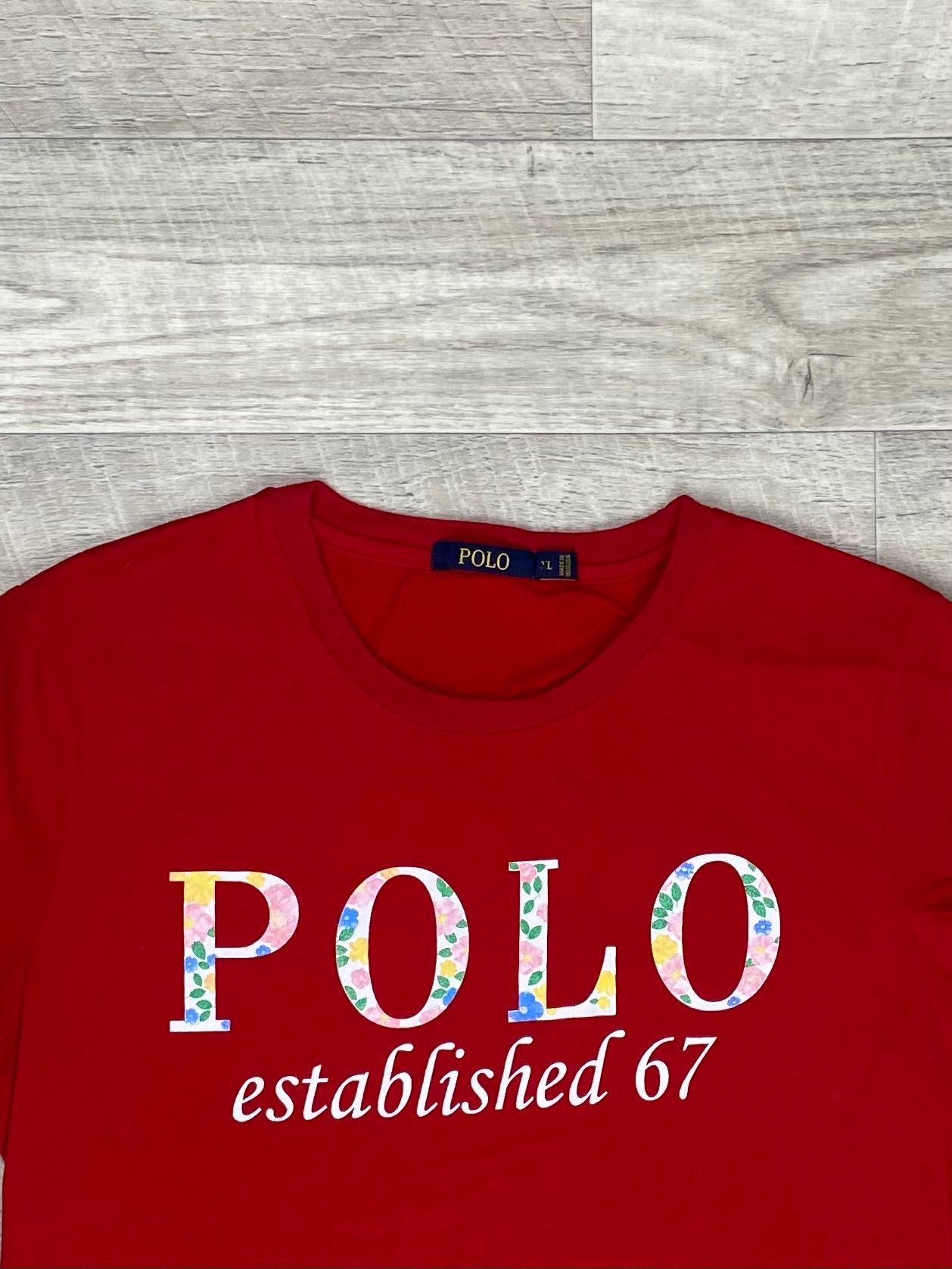 Polo футболка xl размер женская красная с принтом оригинал