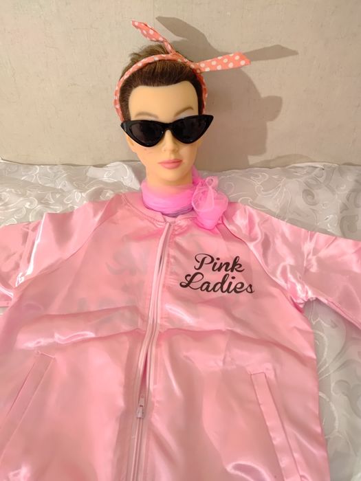 Przebranie lata 50-te  Pink Ladies pin up girl film Travolta roz XS