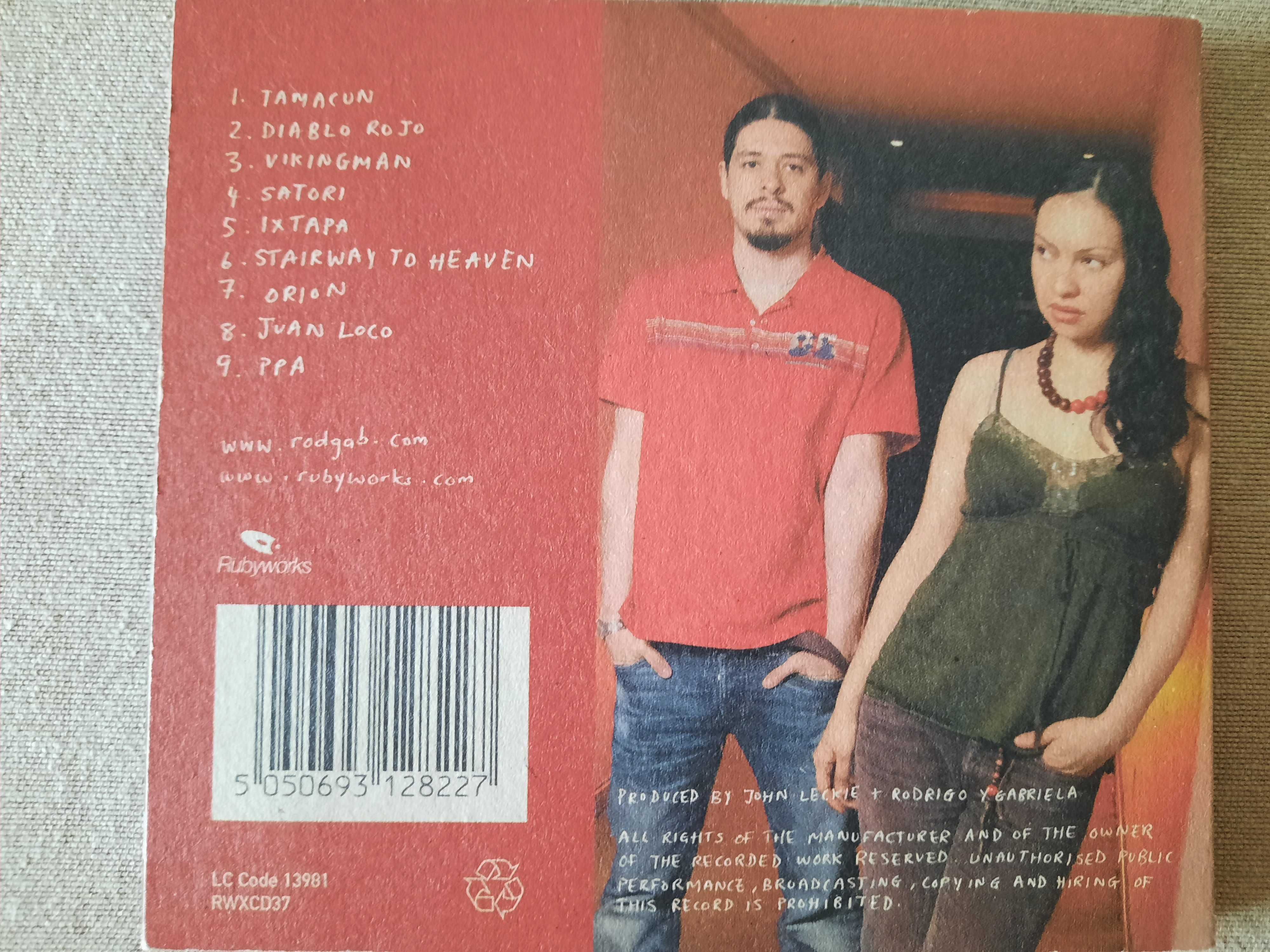 Rodrigo y Gabriela - pierwszy album zespołu, płyta CD