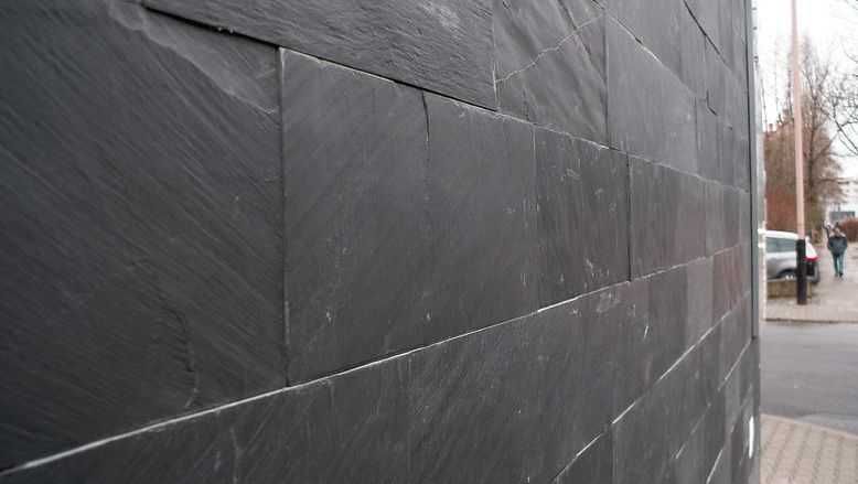 Łupek Kamień Elewacyjny Dekor Naturalny Płytki 30x10 Black Antracyt