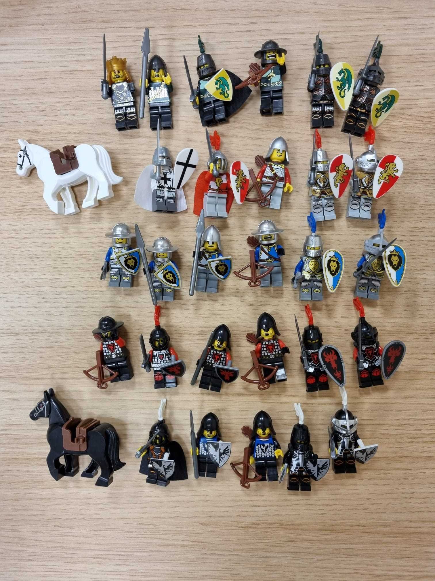 Mix rycerzy ludziki z klocków minifigurki koń król artur zielony smok