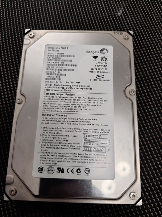 Hdd seagate     barracuda 7200.    80   gb