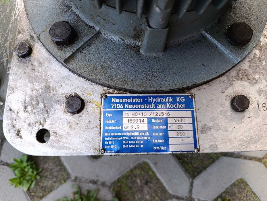 Agregat zasilacz hydrauliczny pompa Neumeister 250bar silnik Emod 2.2k