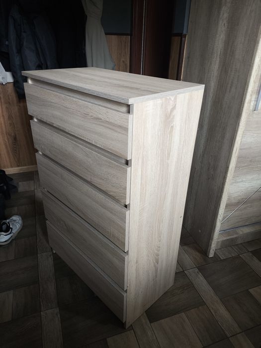 Szafka komoda konsola z szufladami 70x40x111 dąb Sonoma SUPER STAN