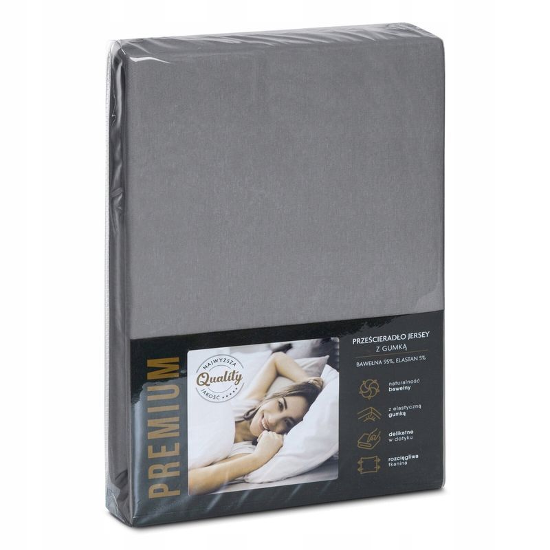 Prześcieradło Jersey4/160x200 gumka bawełniane jednolite wys.30 cm sta