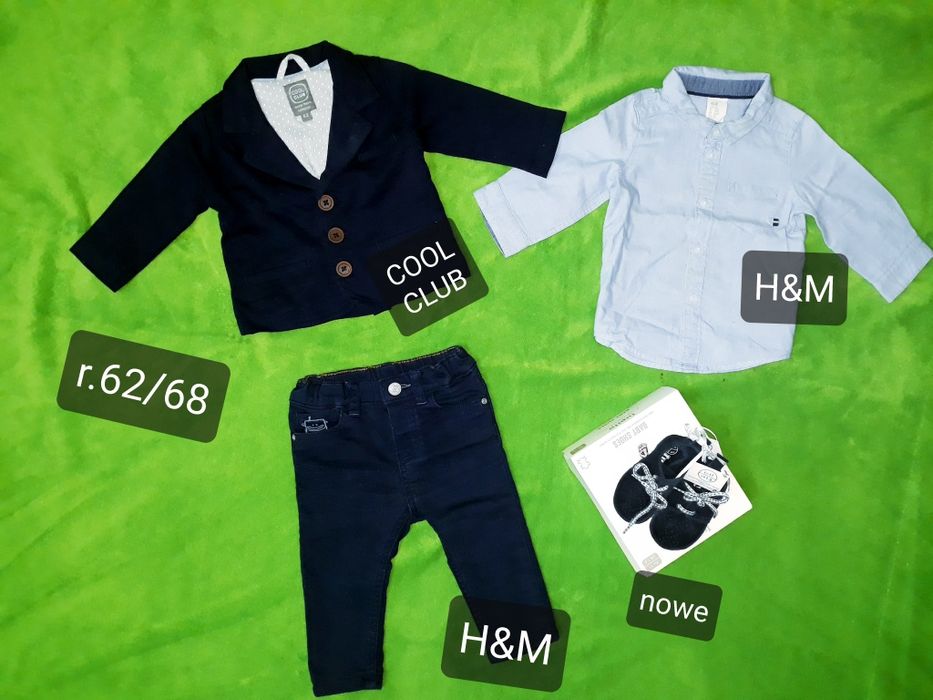 Komplet garnitur na chrzest H&M HM COOL CLUB SMYK